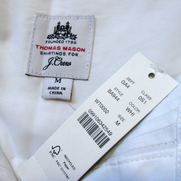 NWT Thomas Mason for J.Crew Tunic in White Pleated Tuxedo Shirt Dress M - Picture 4 of 4
